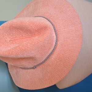 Hat,fedora style,felt, peach color